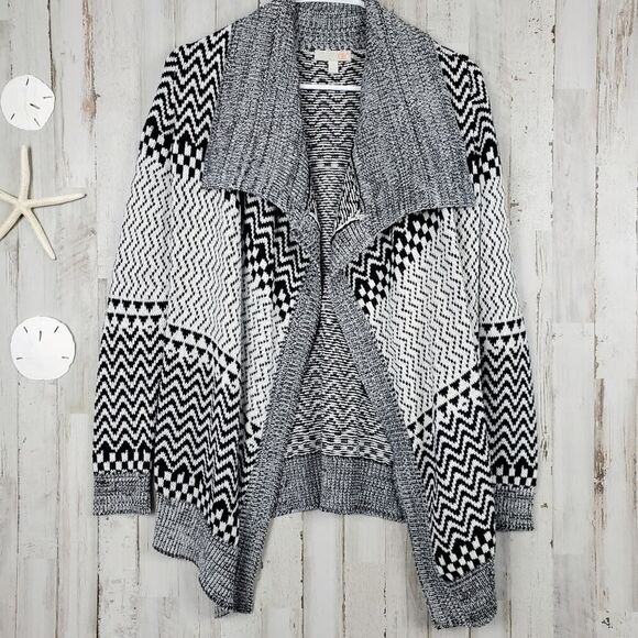Gianni Bini Cardigan Sweater Black White Size XS - Picture 4 of 12